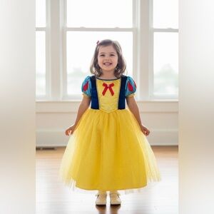 Vibrant Fairy Tale Dress - Blue, Yellow, and Red